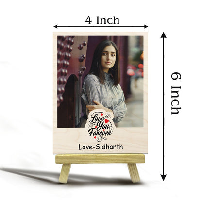 Wooden Photo Keepsake with Personalized Couple Print Design - Sblossom