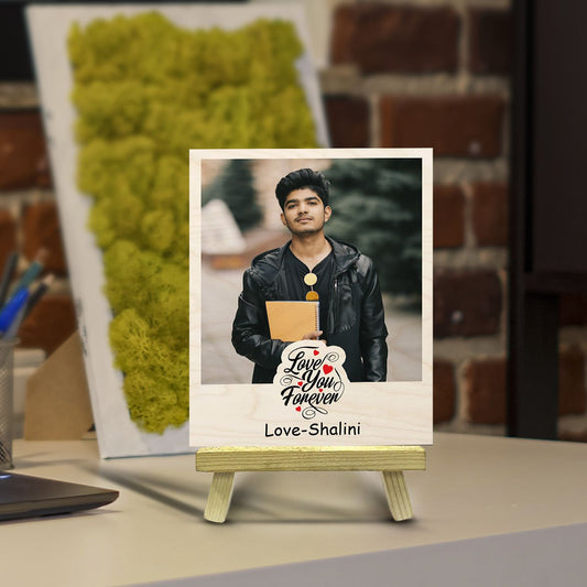Wooden Photo Keepsake with Personalized Couple Print Design - Sblossom