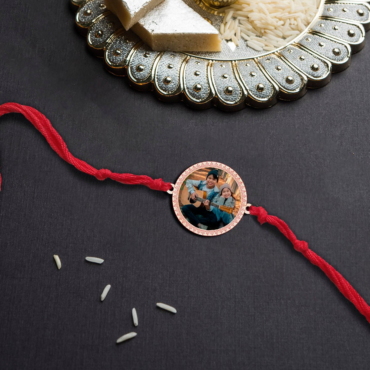 Wooden Photo Rakhi for Brother with Custom Raksha Bandhan Picture - Sblossom
