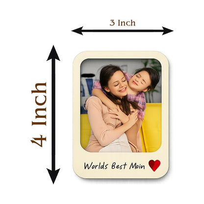 Worlds Best Mom Photo Magnet in Wood with Mom Daughter Print - Sblossom