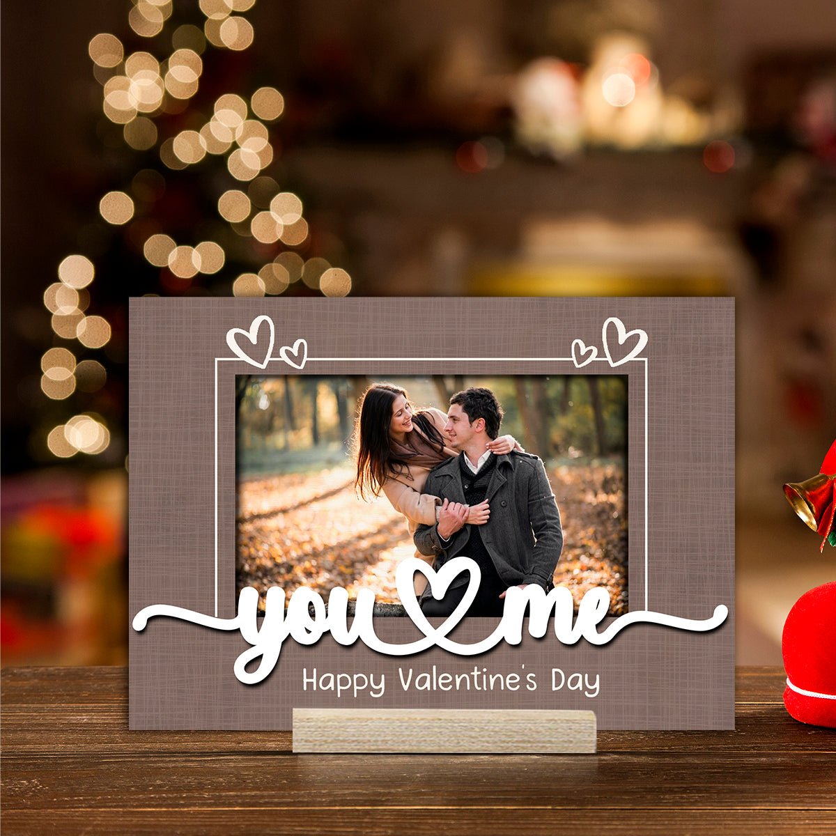 You and Me Couple Frame in Wood with 3D Personalized Photo Design - Sblossom