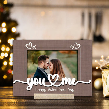 You and Me Couple Frame in Wood with 3D Personalized Photo Design - Sblossom