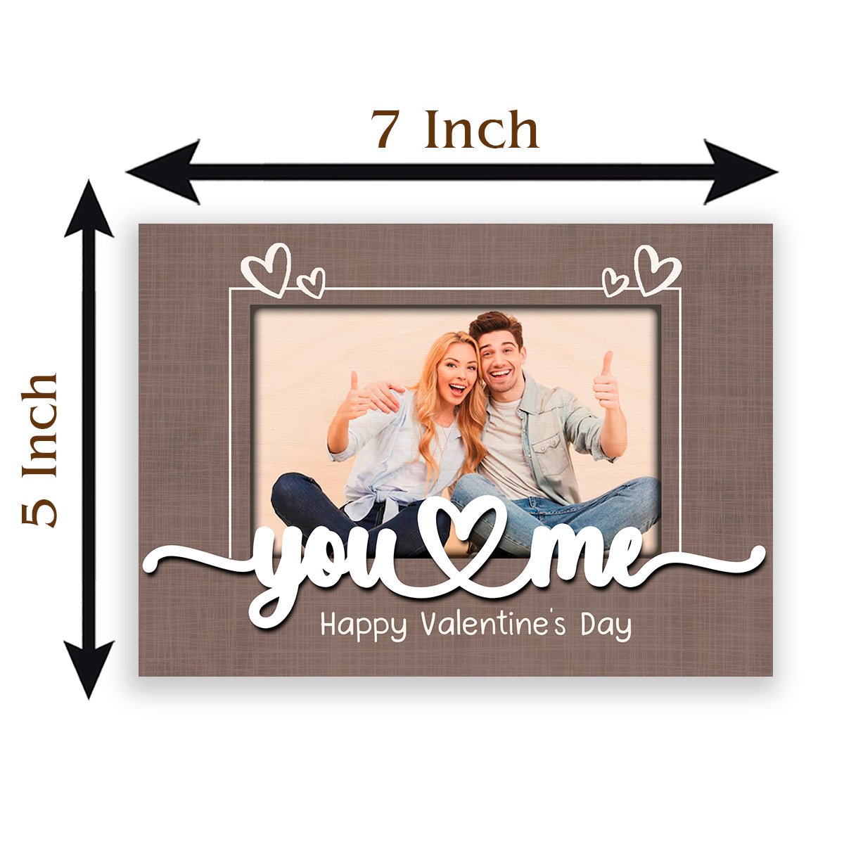 You and Me Couple Frame in Wood with 3D Personalized Photo Design - Sblossom