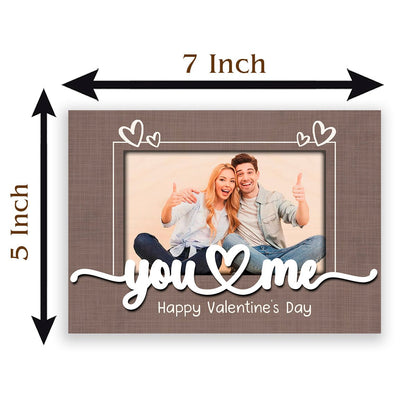 You and Me Couple Frame in Wood with 3D Personalized Photo Design - Sblossom