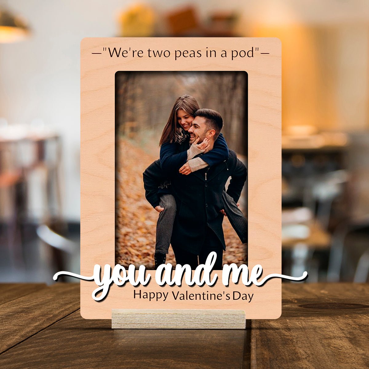 You and Me Wood Frame with Personalized Mr and Mrs Acrylic Stand - Sblossom