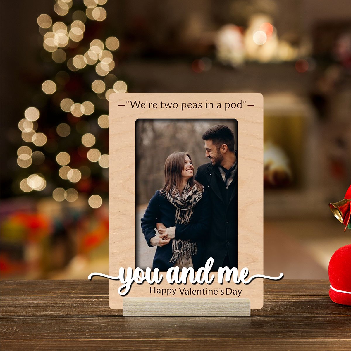 You and Me Wood Frame with Personalized Mr and Mrs Acrylic Stand - Sblossom