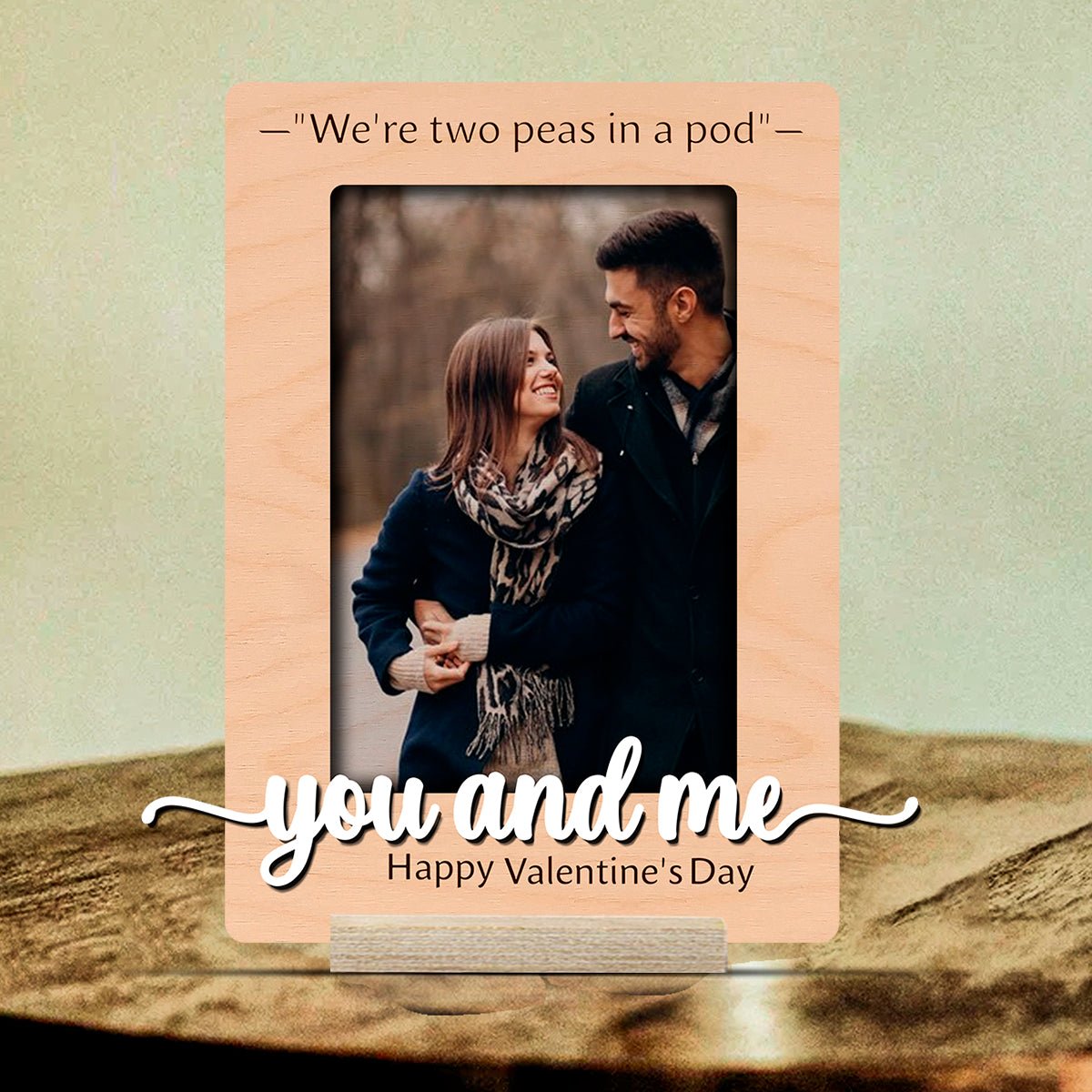 You and Me Wood Frame with Personalized Mr and Mrs Acrylic Stand - Sblossom