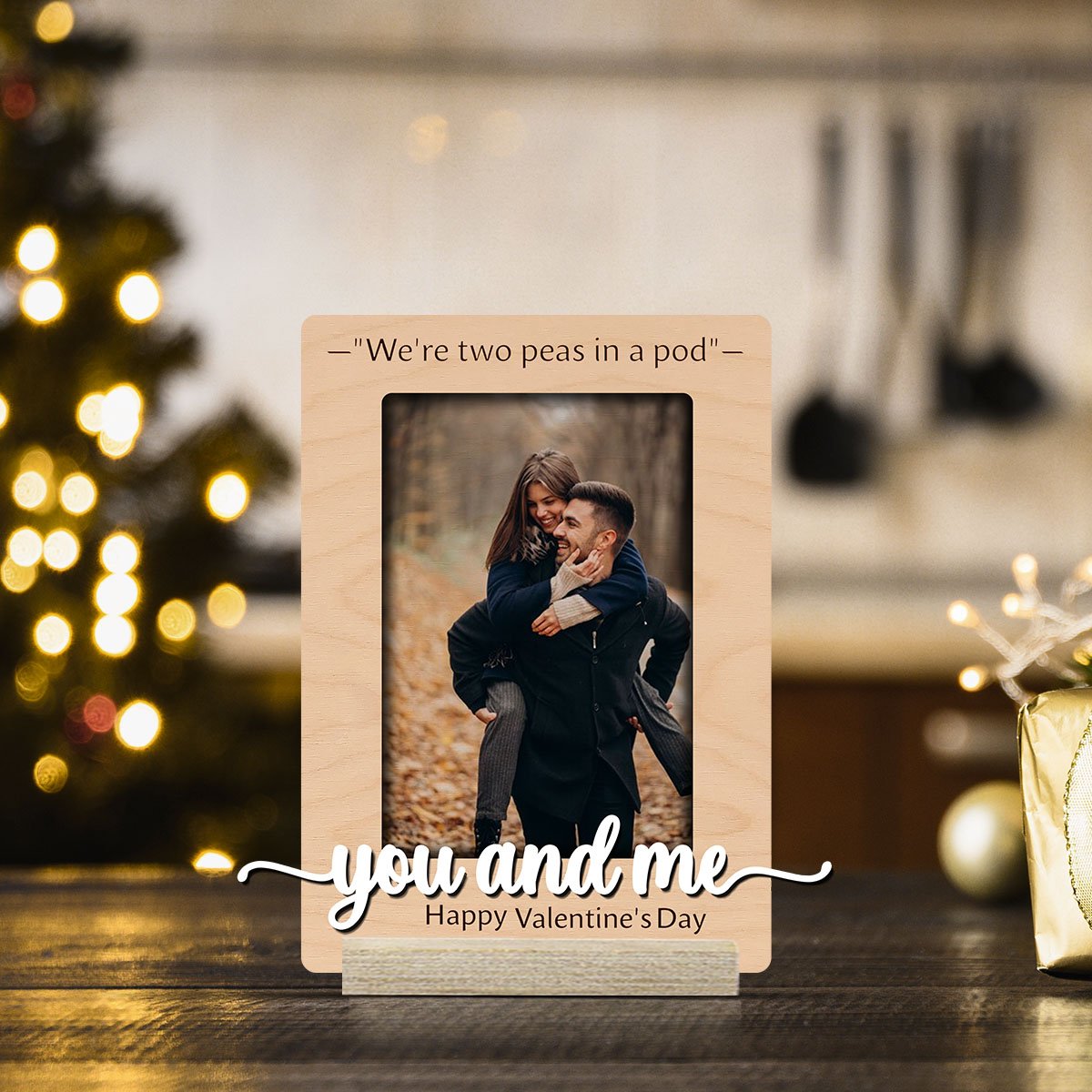 You and Me Wood Frame with Personalized Mr and Mrs Acrylic Stand - Sblossom