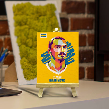 Zlatan Minimalist Wood Print with Stand for Football Fans - Sblossom