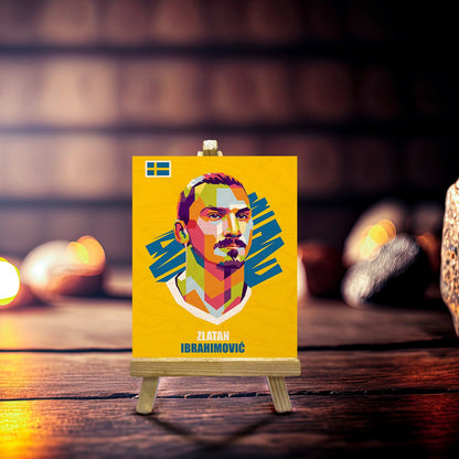 Zlatan Minimalist Wood Print with Stand for Football Fans - Sblossom