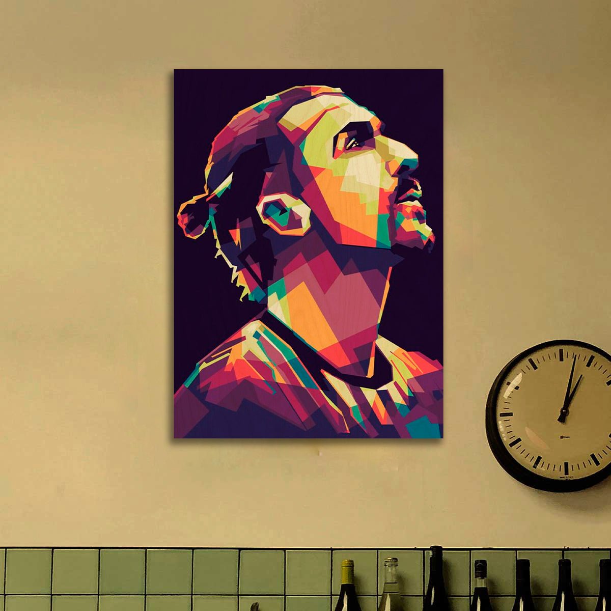 Zlatan Wood Print with Colourful Pop Art Football Fan Design - Sblossom