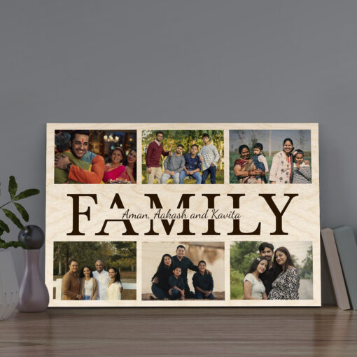 Family Wood Print | Perasonalized | 10X10 Inches - Image 2