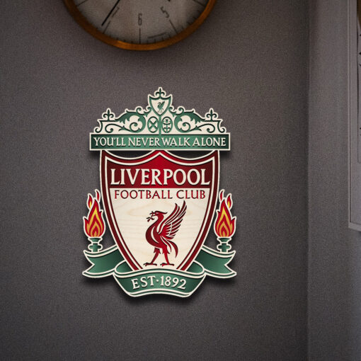 Handcrafted Wooden Liverpool Crest | 14X11 Inch - Image 2