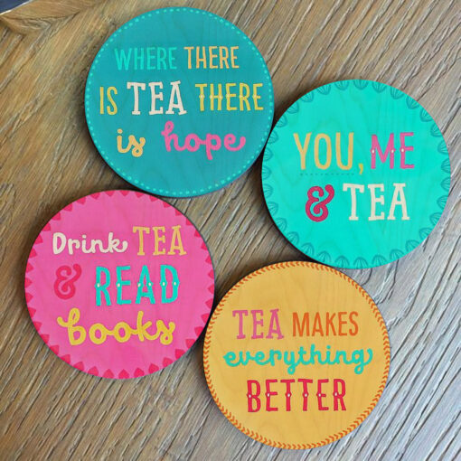 Premium Wooden Tea Coasters | 4X4 Inch | Set Of 4