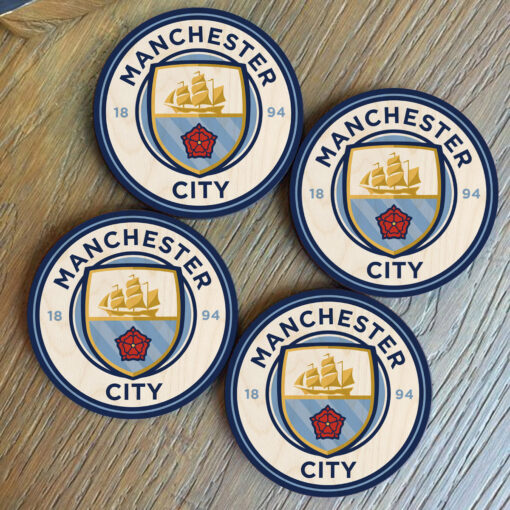 Manchester City Wooden Coaster | 4X4 Inch