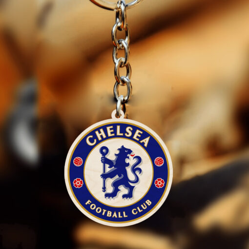 Chelsea Fc Wooden Keychain