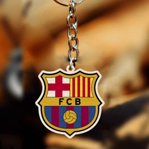 Fc Barcelona Wooden Keychain