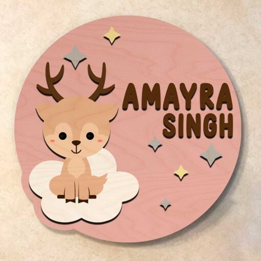 Deer Theme Baby Name Plate - Image 3