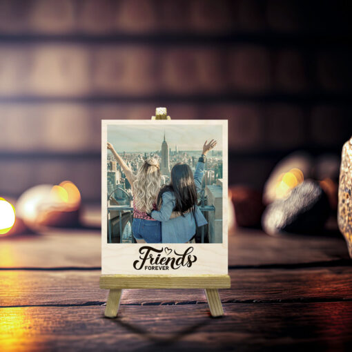 Friend Forever Wood Print With Easel Stand | Personalized | 4X6 Inches - Image 3