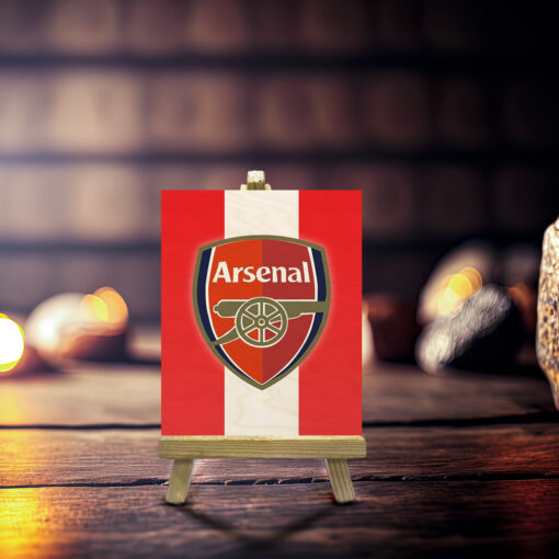 Minimalist Arsenal Wood Print With Easel Stand | 4X6 Inches - Image 3