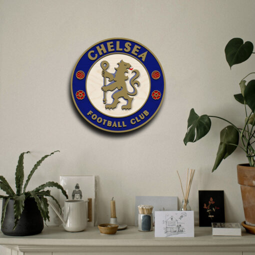 Handcrafted Wooden Chelsea Crest - Image 3