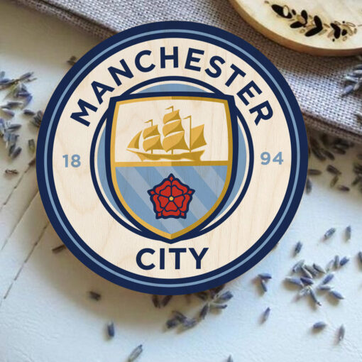 Manchester City Wooden Coaster | 4X4 Inch - Image 3