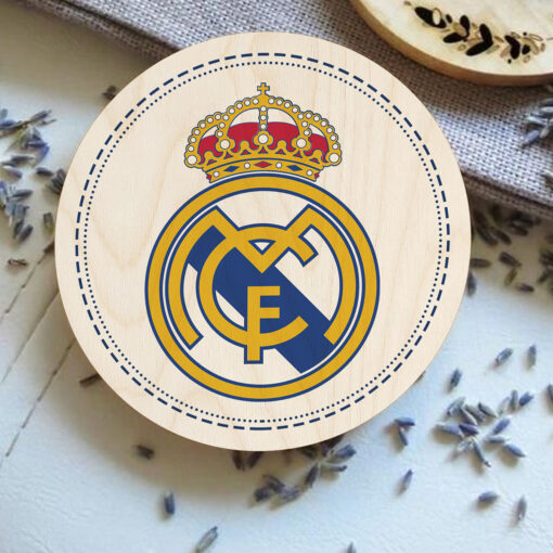 Real Madrid Cf Wooden Coaster | 4X4 Inch - Image 3