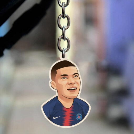 Kylian Mbappe Wooden Keychain - Image 3