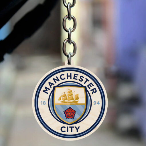 Manchester City Wooden Keychain - Image 2