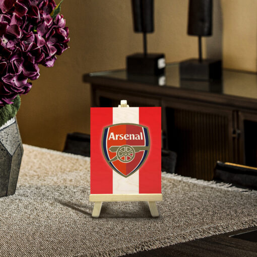 Minimalist Arsenal Wood Print With Easel Stand | 4X6 Inches - Image 4