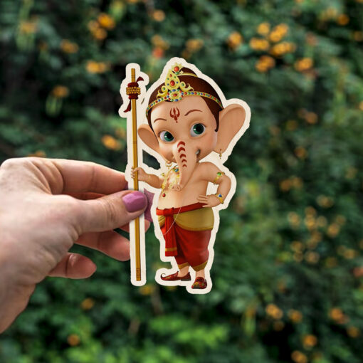 Cute God Ganesh Wooden Fridge Magnet