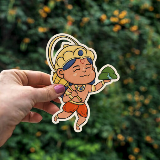 Cute God Hanuman Wooden Fridge Magnet - Image 4