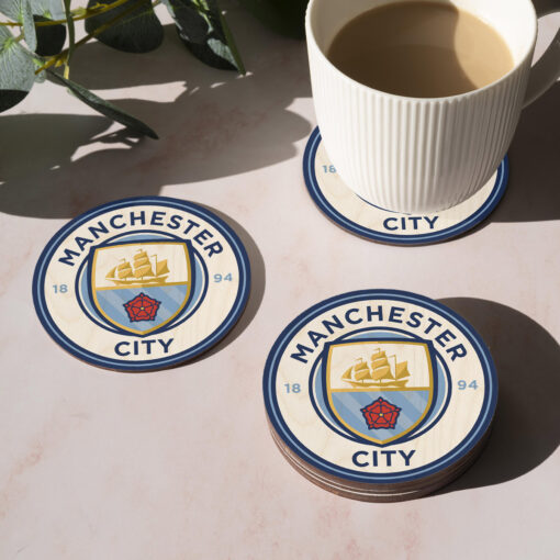 Manchester City Wooden Coaster | 4X4 Inch - Image 4