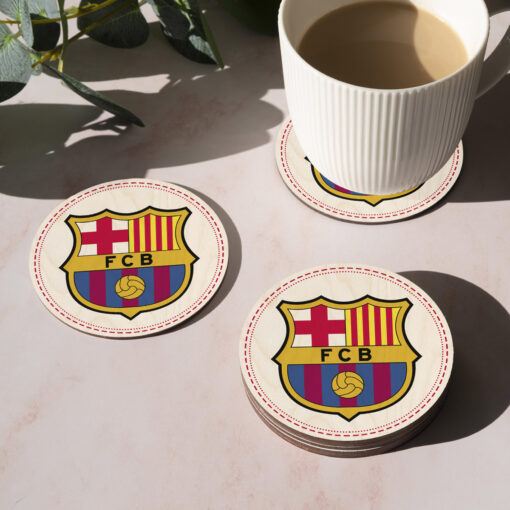 Fc Barcelona Wooden Coaster | 4X4 Inch - Image 4