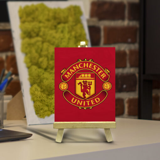 Minimalist Manchester United Wood Print With Easel Stand | 4X6 Inches