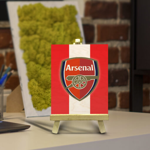 Minimalist Arsenal Wood Print With Easel Stand | 4X6 Inches