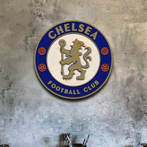 Handcrafted Wooden Chelsea Crest - Image 5