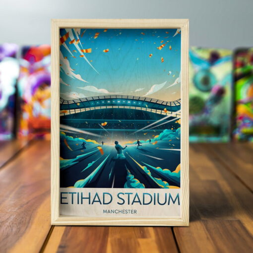 Etihad Stadium Manchester Pine Frame - Image 5