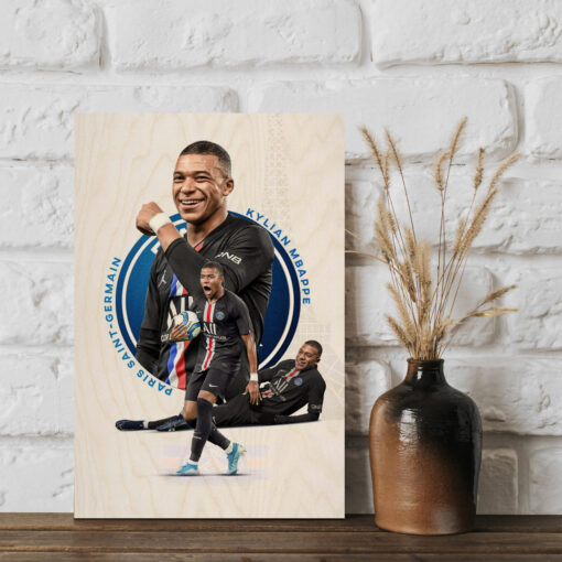 Kylian Mbappé Wood Print