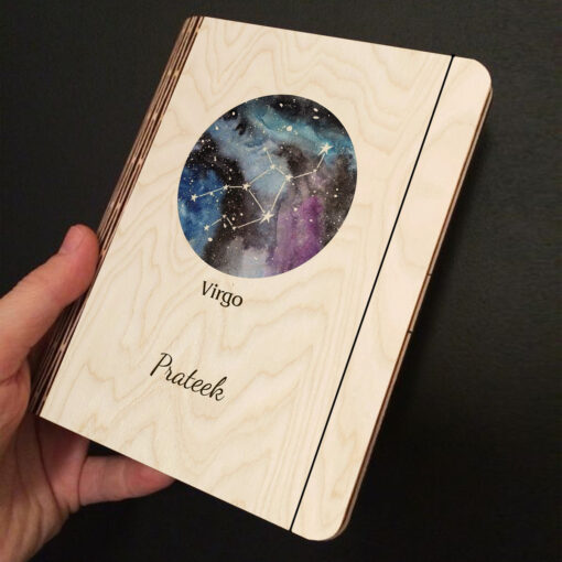 Virgo Personalized  Wooden Notebook - Image 3