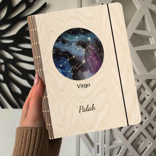 Virgo Personalized  Wooden Notebook - Image 4