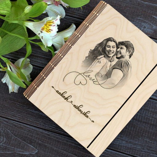 Couple Theme Wooden Notebook - Image 5