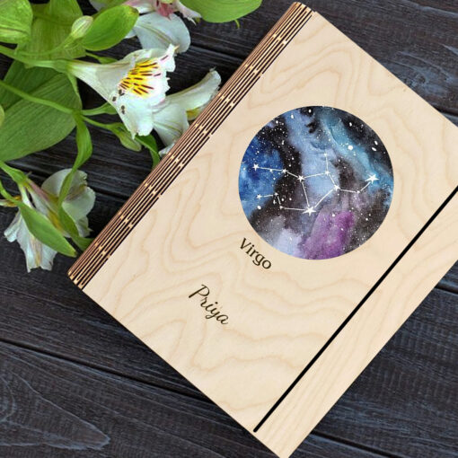 Virgo Personalized  Wooden Notebook - Image 5