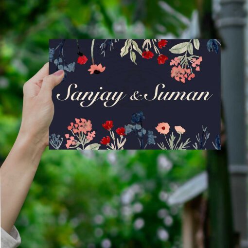 Floral Name Plate |Personalized