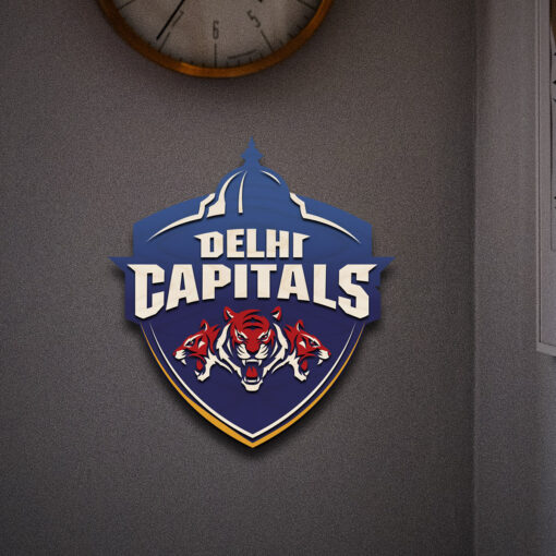 Delhi Capitals Handcrafted Wooden Crest | 12*12 Inches - Image 2