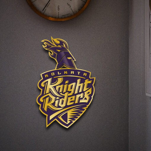 Handcrafted Wooden Kolkata Knight Riders Crest - Image 2