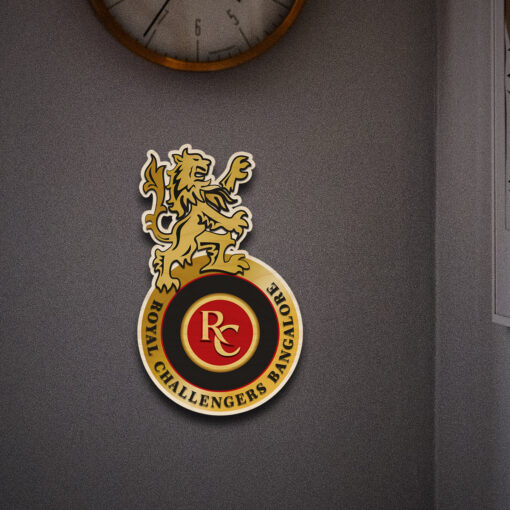 Royal Challengers Bengaluru Handcrafted Wooden Crest - Image 2