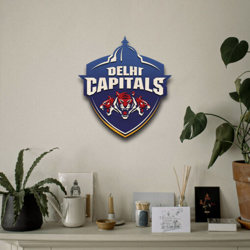 Delhi Capitals Handcrafted Wooden Crest | 12*12 Inches