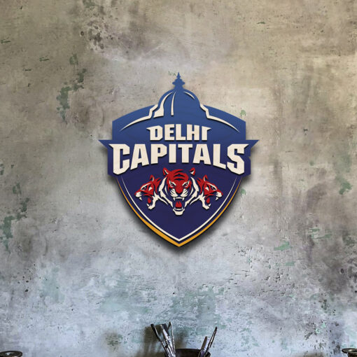 Delhi Capitals Handcrafted Wooden Crest | 12*12 Inches - Image 5