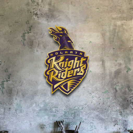 Handcrafted Wooden Kolkata Knight Riders Crest - Image 5